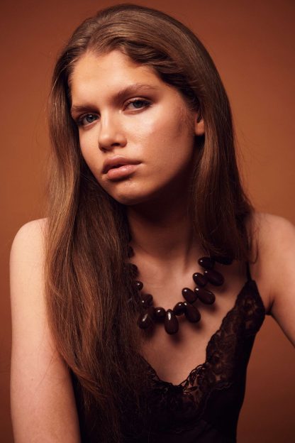 Zina big necklace brown - Image 2