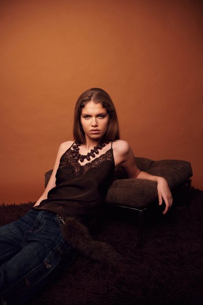 Zina big necklace brown - Image 3