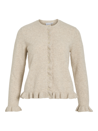 VIJACIA O-NECK L/S FRILL KNIT CARDI/BFS