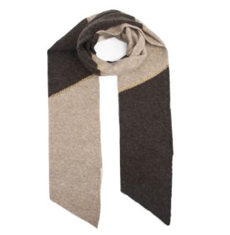 Scarf knit w.gold, brown