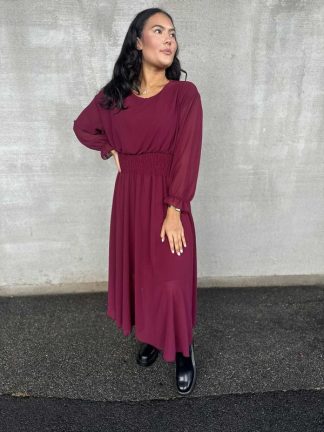 Geneva kjole,vinrød