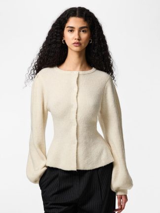 Pcsilly Ls Puff Knit Cardigan Noos Bc