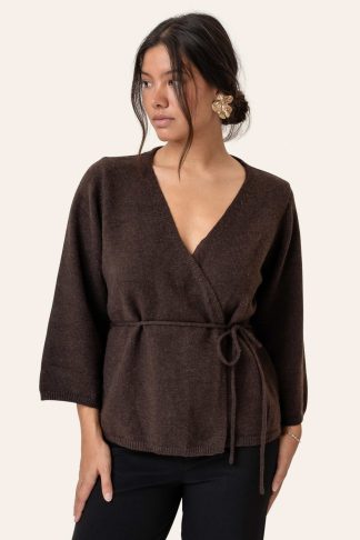 AnneIC Cardigan Dark Brown