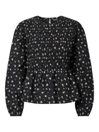 Pcbannie Ls Smock Top Wvn