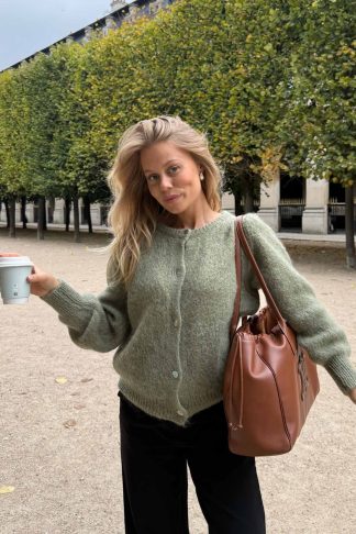 IdaIc cardigan olivengrønn