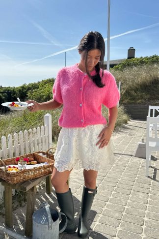 IdaIc cardigan ss kort arm,Pink