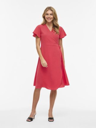 Vilovie S/s Wrap Midi Dress - Noos