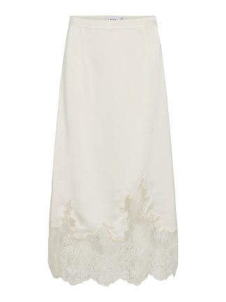 Visabel Hw Midi Lace Detail Skirt