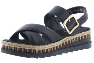 Sort Sandal Kryssover M/Gullspenne