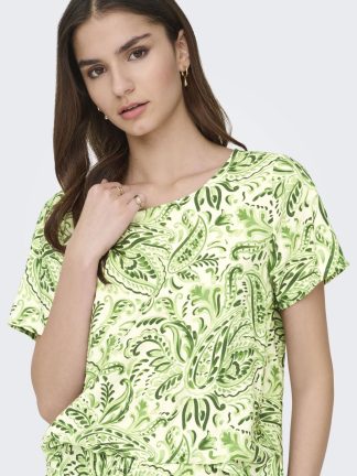 Jdytroya Life S/s O-Neck Top Wvn Dia