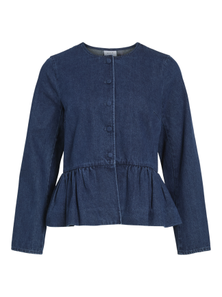Vigiana O-Neck L/s Peplum Denim Shirt
