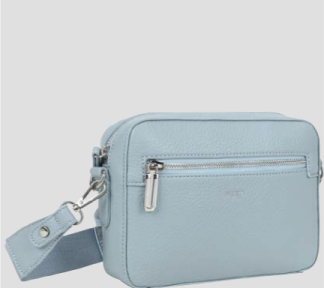 Liten veske m glidelås,Lyseblå