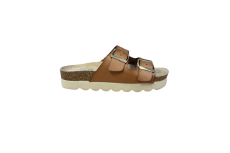 Sandal m/gullspenne Camelbrun
