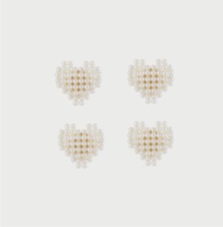 Button covers Heart Pearl