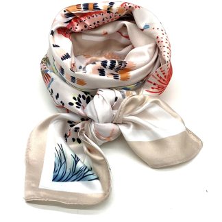 Skjerf sateng off white rosa