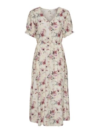 Jdytroya Life S/s Midi Dress Wvn Dia