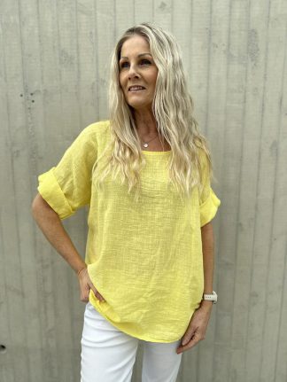 Linda plain topp Gul