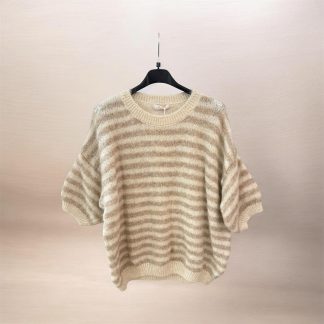 Elenora genser kort erme Beige