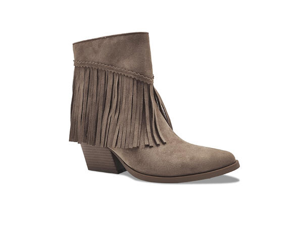 Vannucci Lav boots med frynser, Taupe – Mio Trend