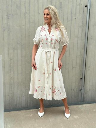 Zelie kjole lang beige/rosa