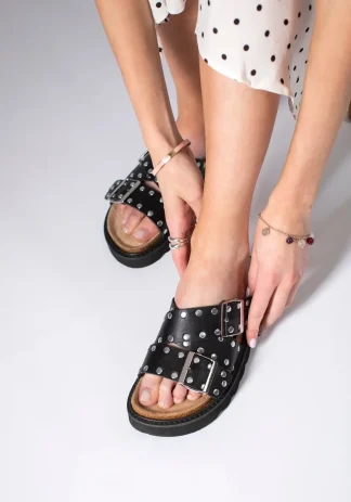 Sandal m/studs, black