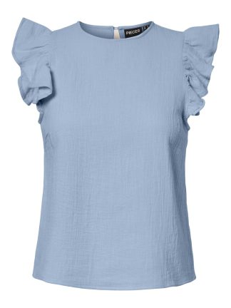 Pcsastina Sl O-Neck Top Wvn Noos Bc