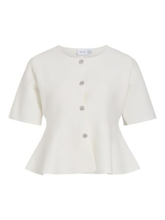 Visway O-Neck 2/4 Peplum Knit Cardigan