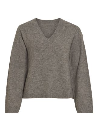 Viliga L/s Rev V-Neck Knit Top - Noos