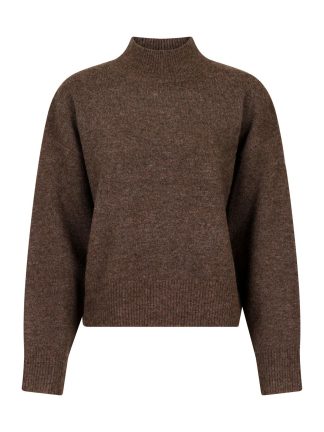 Paulina Knit Blouse, Brown Melange