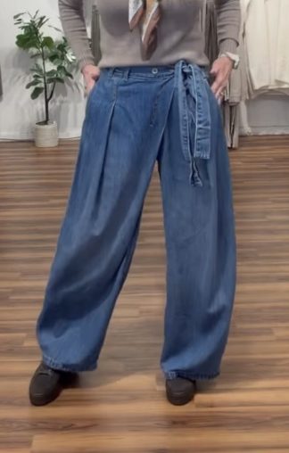 Jeans baggy m/skråknyting