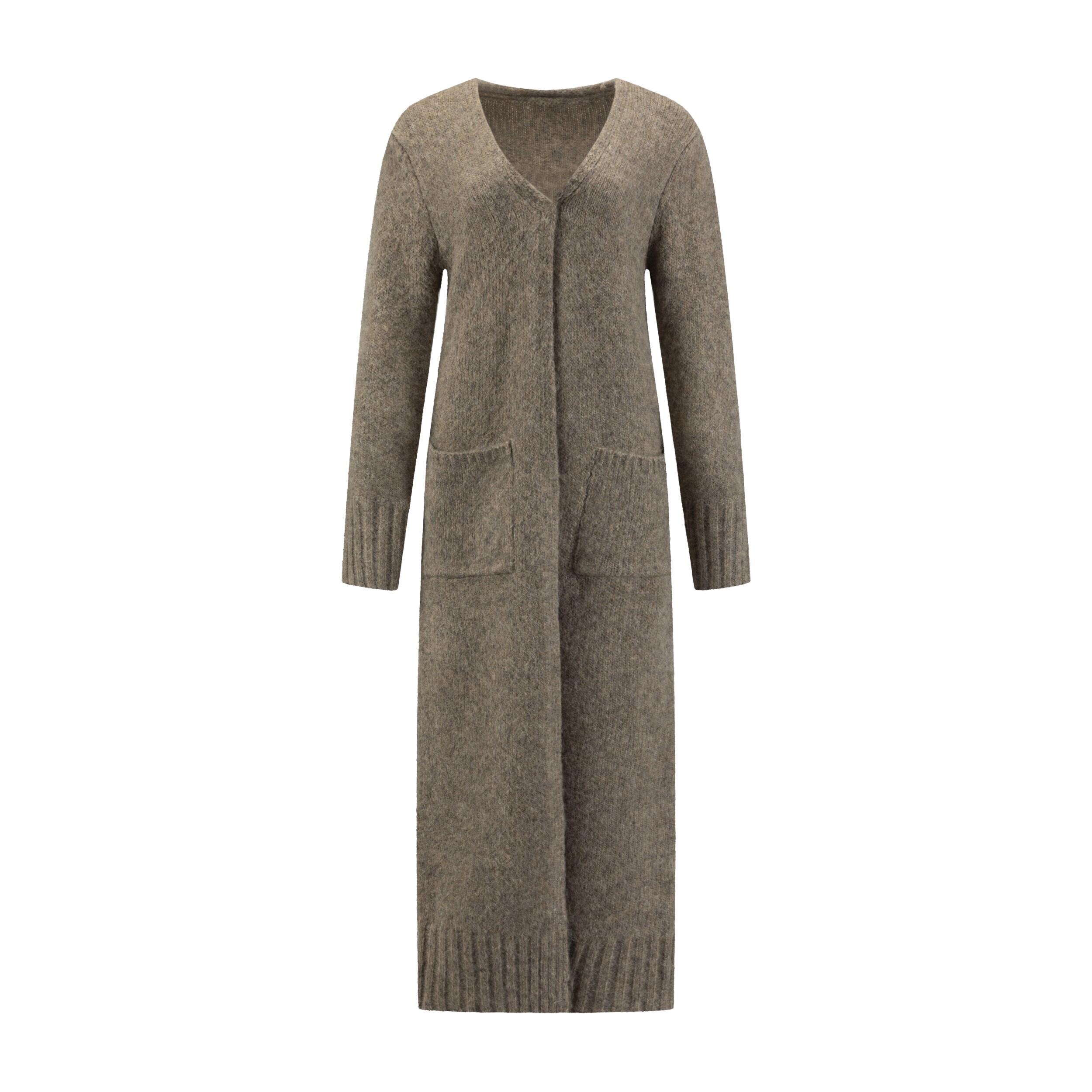 Vannucci Lang cardigan Khaki Brown – Mio Trend