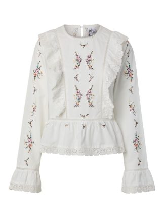 Pcnaddie Ls Bell Sleeve Top Wvn Dm