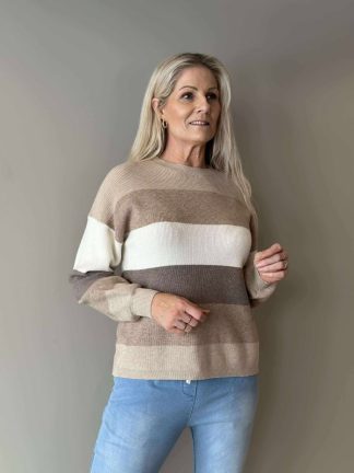 Nira genser Beige striper