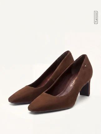 Skinnpumps, mocca