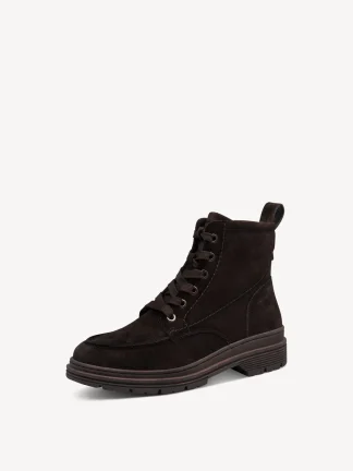 Boots m/glidelås, semsket skinn, mocca