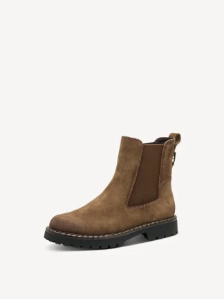 Chelsea-boots , semsket skinn Camel