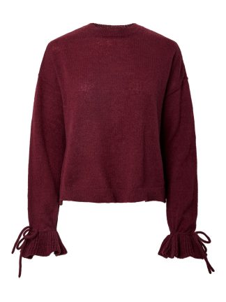 Pcfie Ls O-Neck Tie Knit Pwp Bc