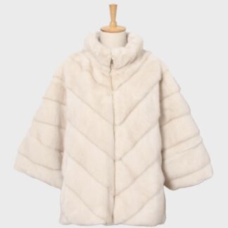 Jakke Fake Fure Beige