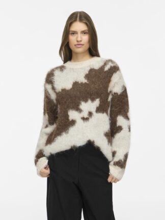 Vivenla O-Neck L/s Jacquard Knit Top