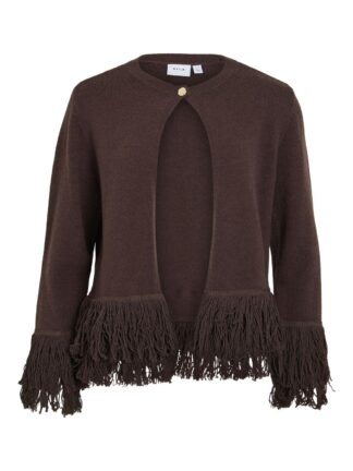Vizade O-Neck L/s Frill Knit Cardigan/rn
