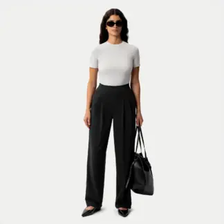 Asana Double Pleat Pant Black