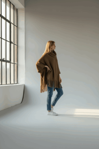 Poncho One Size Brown