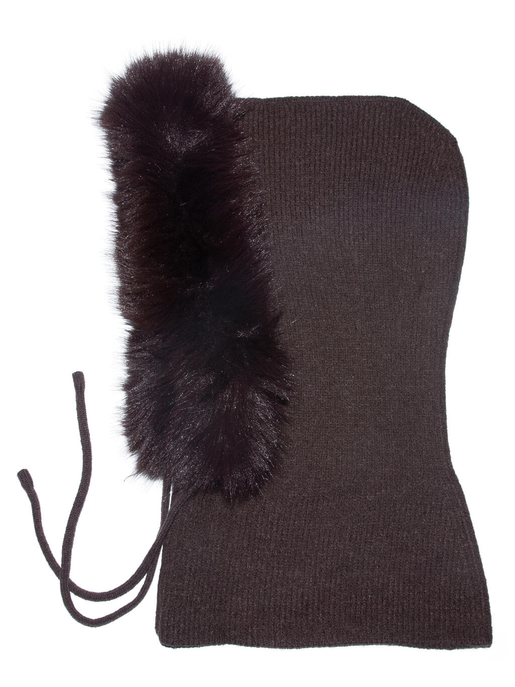 Intex Balaclava med pelskant Brun – Mio Trend