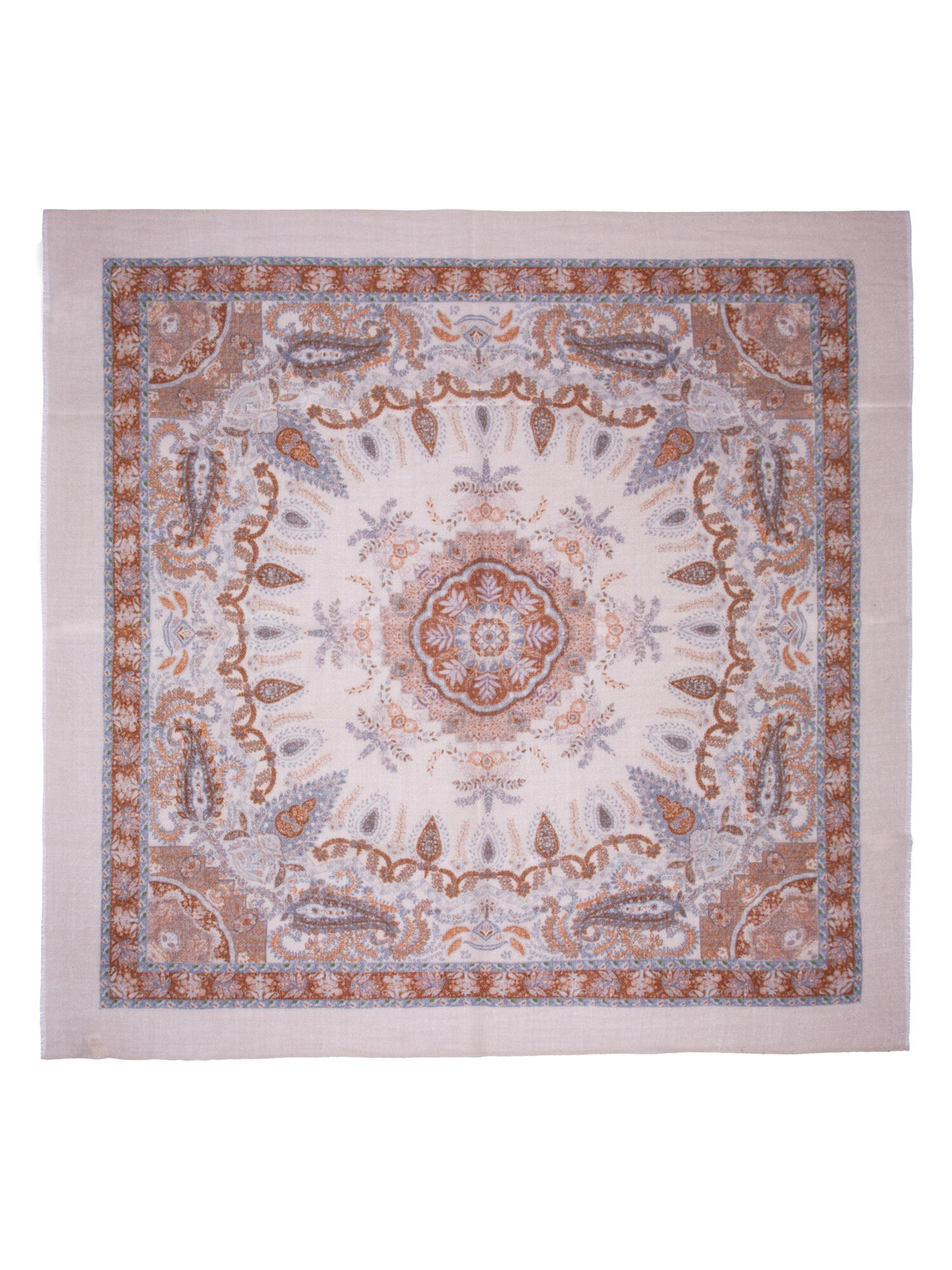 Intex Skjerf ull paisley beige – Mio Trend